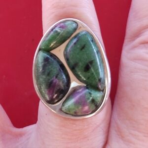 Jay King DTR ruby zoisite ring, size 9 in 925 Sterling Silver, beautiful stateme